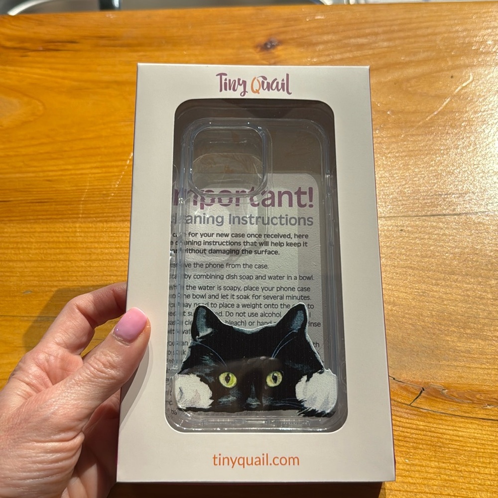 NWT Tiny Quail iPhone13 Pro cute cat clear phone case